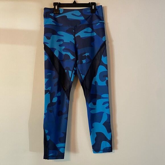 Zyia Navy Camo Mesh Light n Tight Leggings 8-10 - Picture 2 of 7